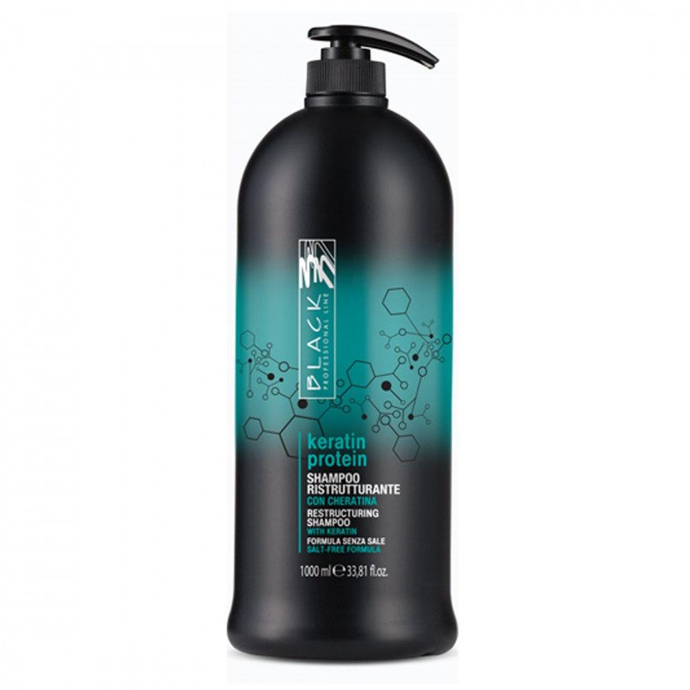 Shampoo Cheratina per Capelli Sfibrati Ristrutturante Black Professional 1000 ml BLACK PROFESSIONAL