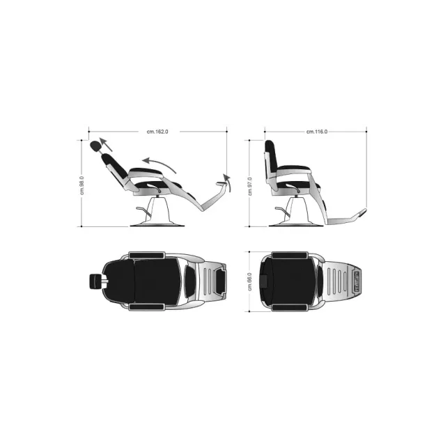 2 Poltrone da Barbiere Offerta Ceriotti Jupiter 388 CERIOTTI