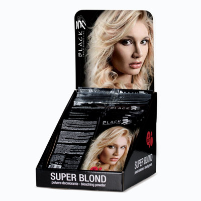 Polvere Decolorante Capelli Blu Super Blond 24 Bustine con Doppia Monodose BLACK PROFESSIONAL