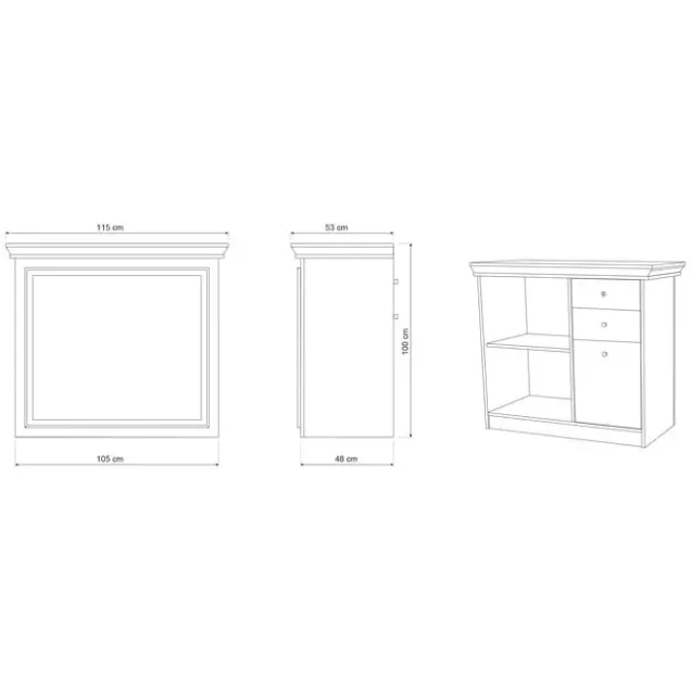 cassa parrucchiere misure