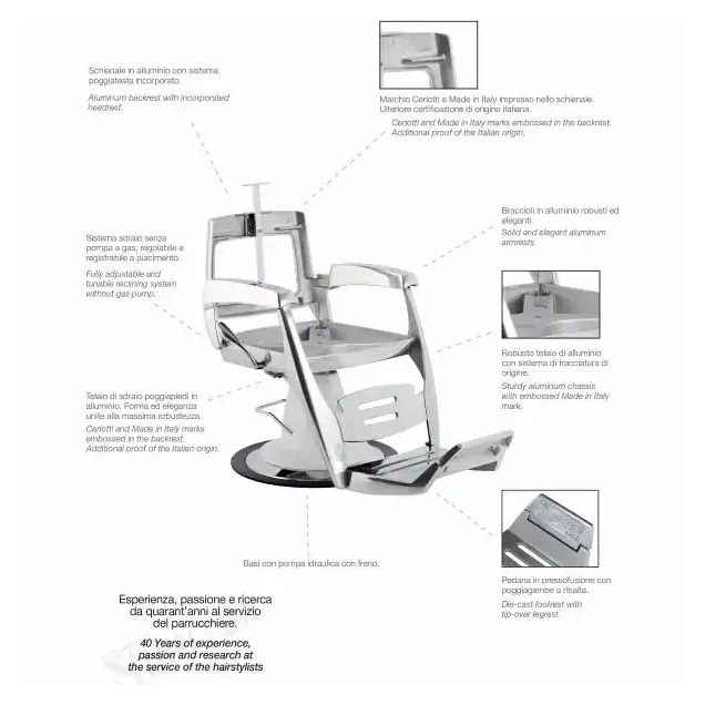 2 Poltrone da Barbiere Offerta Ceriotti Jupiter 388 CERIOTTI
