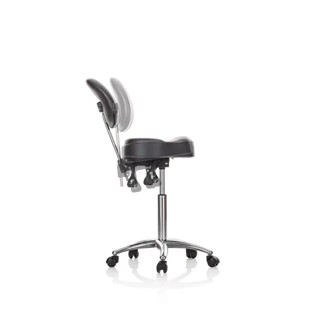 Sgabello Parrucchiere con Schienale Reclinabile