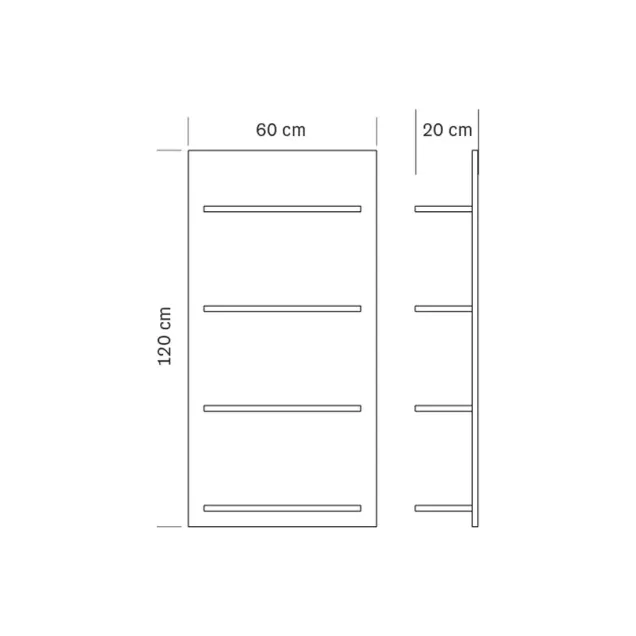 Misure Espositore a Parete con Mensole