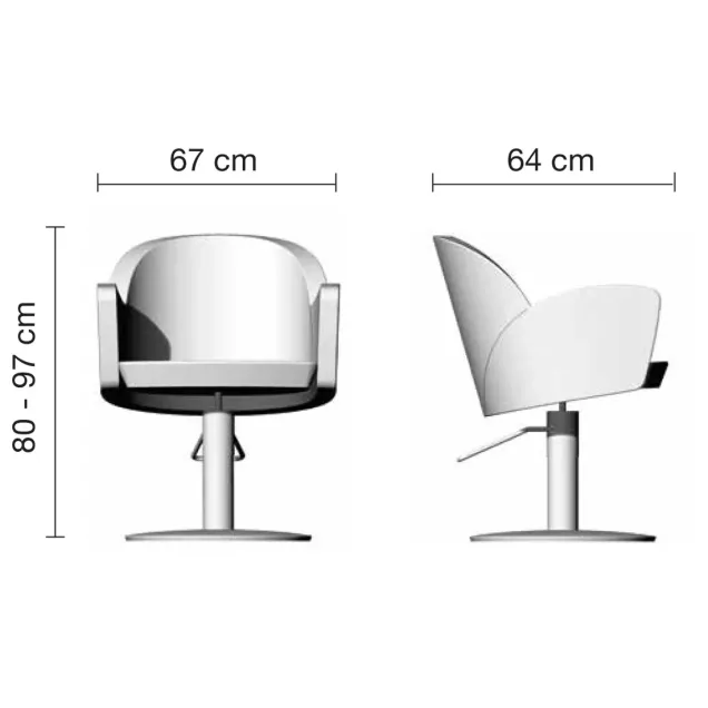 sedia parrucchiere misure