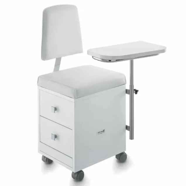 Carrello Manicure Professionale con Schienale e 2 Cassetti