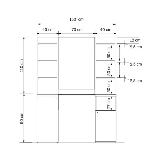 postazioni barber shop misure