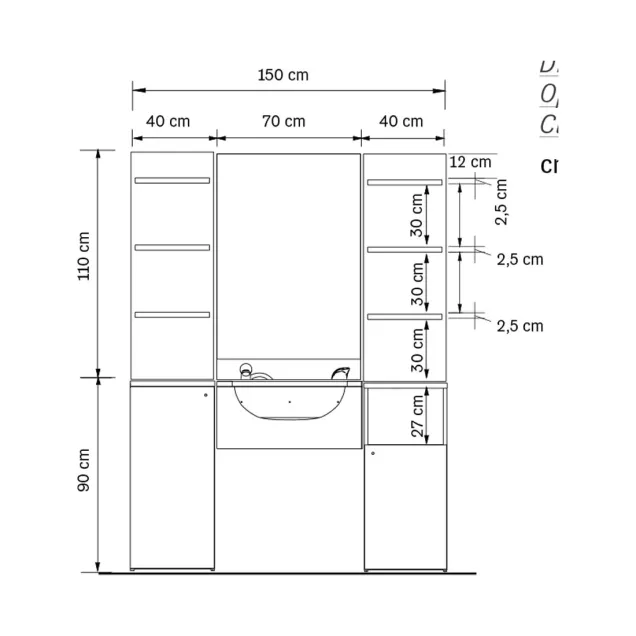 postazioni barber shop misure