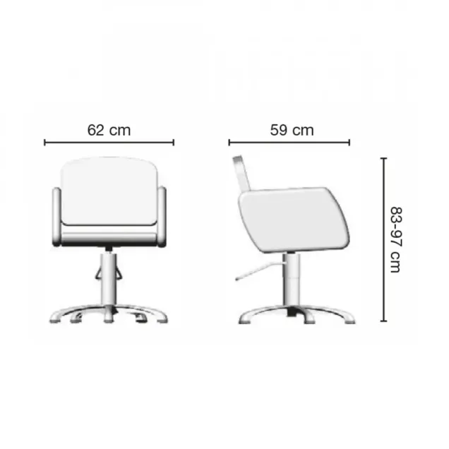 sedie parrucchiere misure