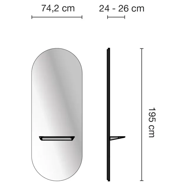 specchio parrucchiere misure