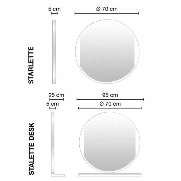 specchio parrucchiere misure