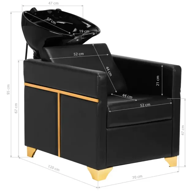 Lavaggio per Parrucchiere Professionale Nero e Oro - Luxury Gold