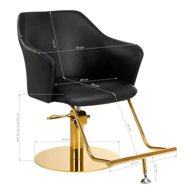 poltrona parrucchiere misure