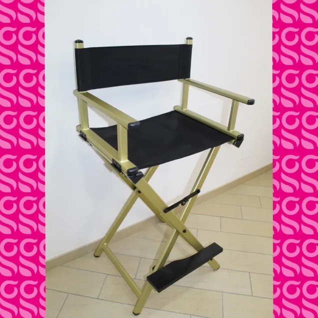 Sedia Trucco Professionale Nera e Oro | Luxury TOP SELLER
