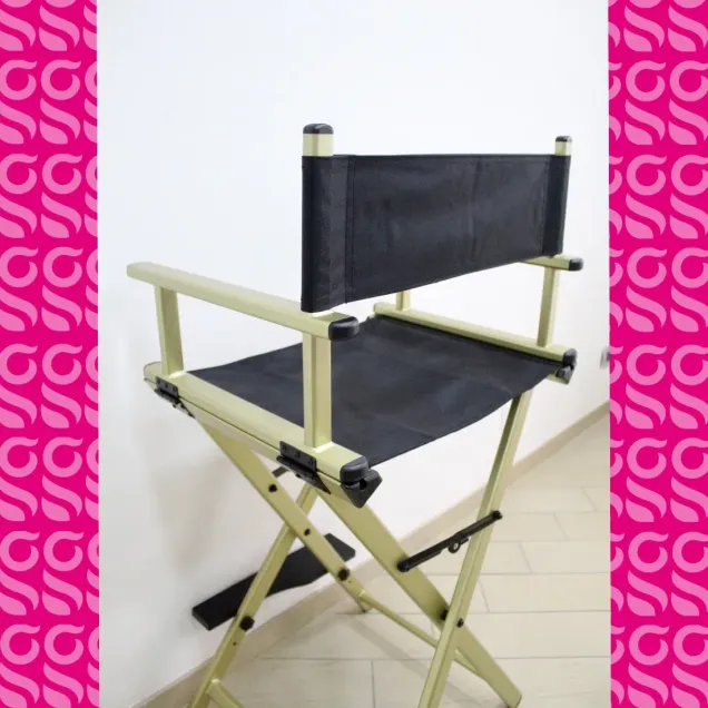 Sedia Trucco Professionale Nera e Oro | Luxury TOP SELLER