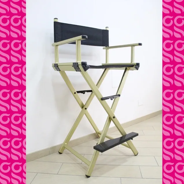 Sedia Trucco Professionale Nera e Oro | Luxury TOP SELLER