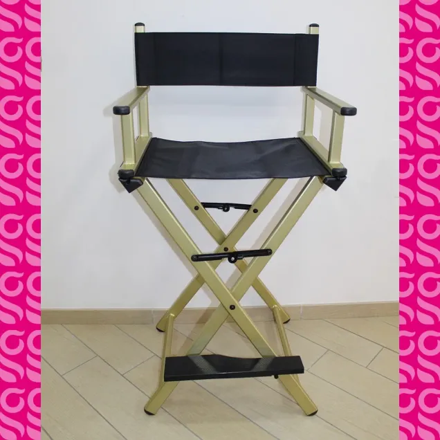 Sedia Trucco Professionale Nera e Oro | Luxury TOP SELLER