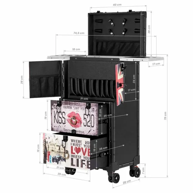 Carrello Barber Shop con 2 Cassetti| TOP SELLER