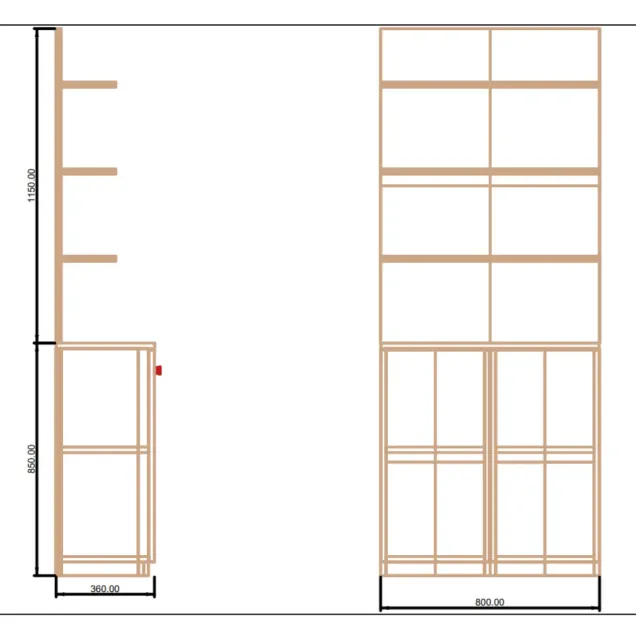 Mobile di Servizio in Legno Nero