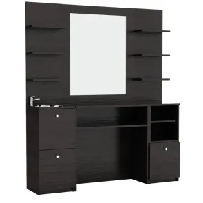 Mobile Barbiere Professionale Nero Frassino 2
