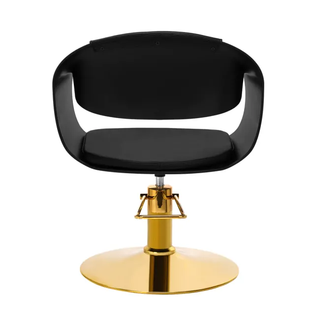 Poltrona Parrucchieri Nera con Base Oro TOP LUXURY | -50% SCONTO