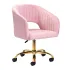 Sedia Girevole in Velluto Rosa