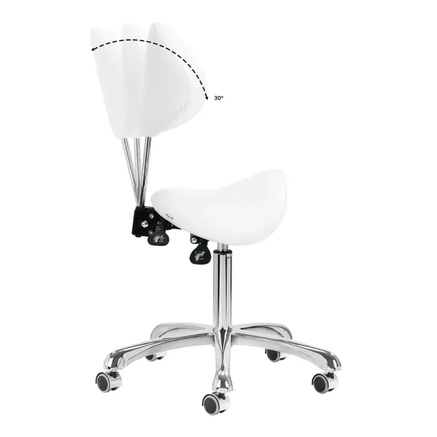 Sgabello Estetista Professionale con Sella Bianco