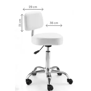 Sgabello Estetista Regolabile Sedia per Trattamenti Estetici con Schienale e Pompa Idraulica XANITALIA 2