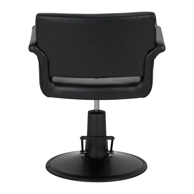 Poltrona Parrucchiere con Base Tonda Total Black | OFFERTA LANCIO