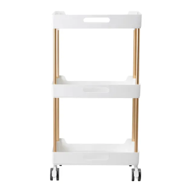 Lettino Massaggi con Carrello Bianco e Oro | Offerta Centro Estetico