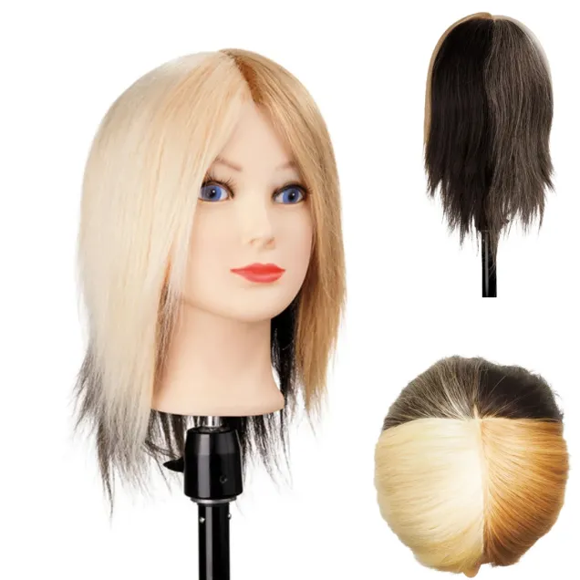 Testina Studio Parrucchieri con 4 Sezioni Capelli Naturali