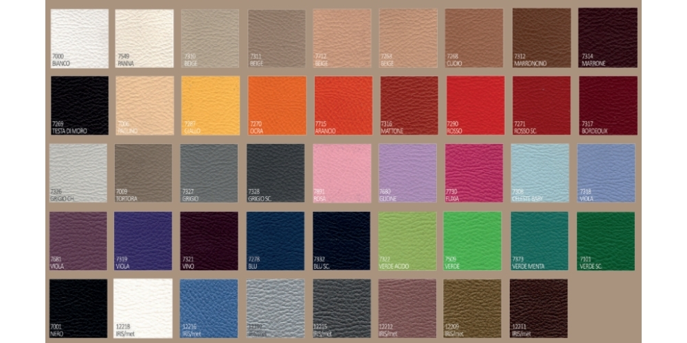 Cartella colori Sky per rivestimento lettino professionale